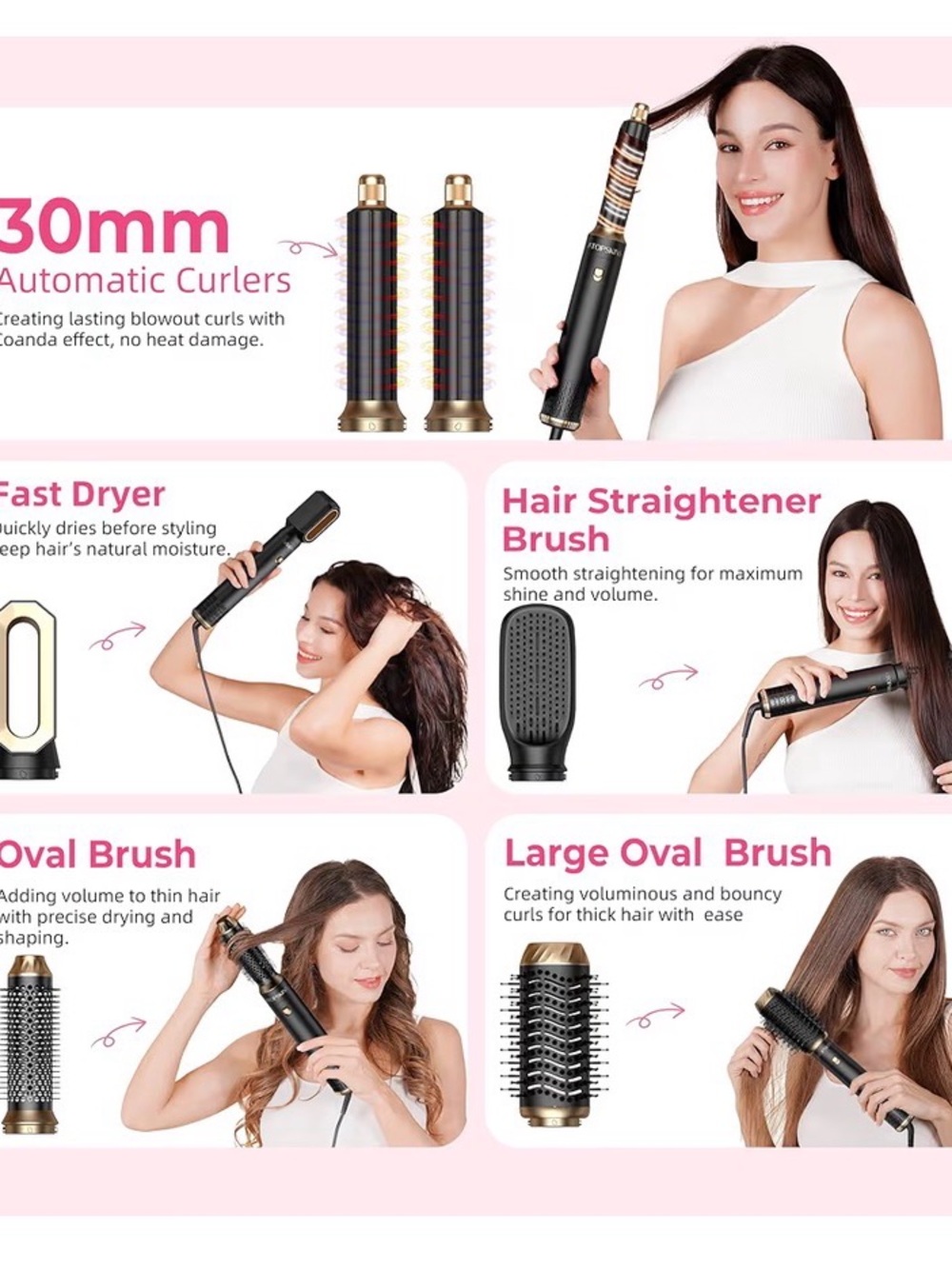 6-in-1 Hair Styler in Black & Rose Gold - Picture 3 of 13